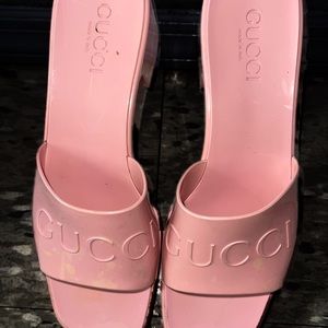 Rubber Logo Platform Slide Sandal